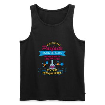 Technicienne de laboratoire parfaite shirt cadeau - Débardeur bio Premium Homme - noir - Devant - Michal (187cm)