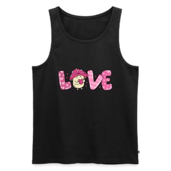 Mushroom in love heart couples valentine's day - Men's Premium Organic Tank Top - black - Front - Michal (187cm)