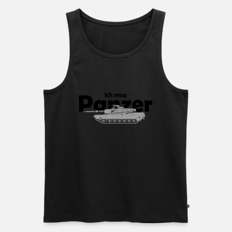 Ich mag Panzer - Männer Premium Bio Tank Top - Schwarz
