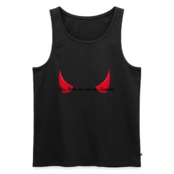 Die Hölle, dass sind die Anderen - Männer Premium Bio Tank Top - Schwarz - Vorne - Michal (187cm)