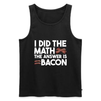 J’ai le calcul La réponse est le bacon - Débardeur bio Premium Homme - noir - Devant - AI Model Male 178 light (178cm)