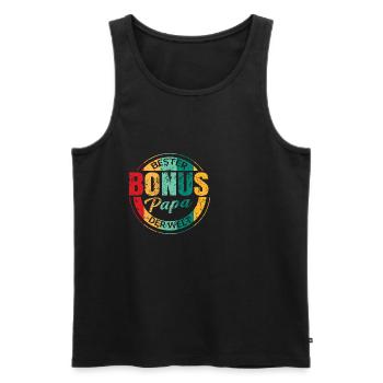 Stiefpapa Bonus Papa Vatertag Stiefvater Männertag - Männer Premium Bio Tank Top - Schwarz - Vorne - Michal (187cm)