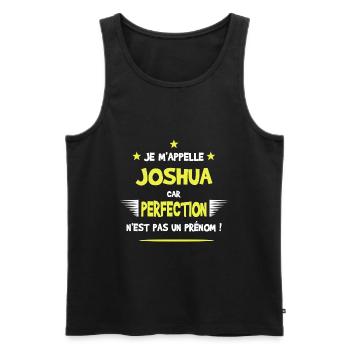Joshua cadeau humour et drôle - Débardeur bio Premium Homme - noir - Devant - Michal (187cm)