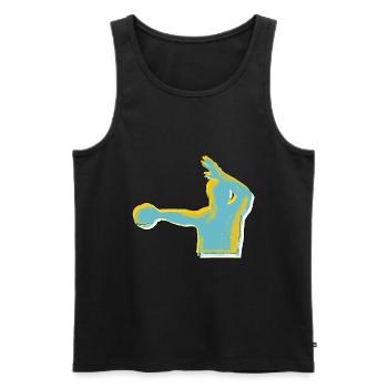 Conception du joueur de handball - Débardeur bio Premium Homme - noir - Devant - Michal (187cm)