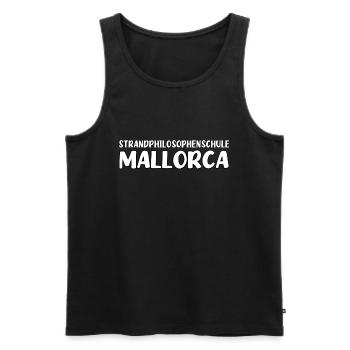 Mallorca Strandphilosophenschule - Männer Premium Bio Tank Top - Schwarz - Vorne - Michal (187cm)