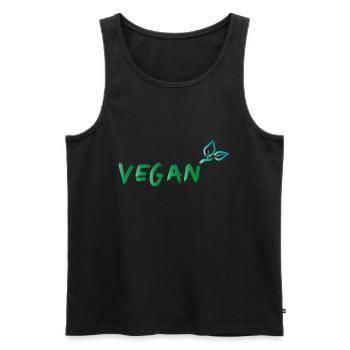 vegan blatt - Männer Premium Bio Tank Top - Schwarz - Vorne - AI Model Male 178 light (178cm)