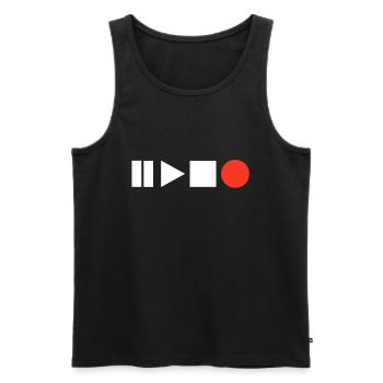 start stop recording rec button - Men's Premium Organic Tank Top - black - Front - AI Model Male 178 light (178cm)