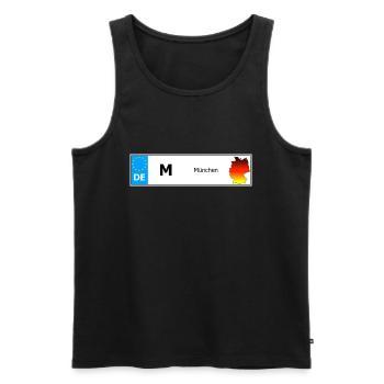 München Autokennzeichen Fahrzeugnummer Auto - Männer Premium Bio Tank Top - Schwarz - Vorne - Michal (187cm)