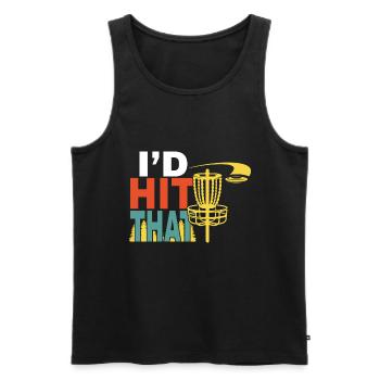 I'd Hit the Disc Disc Golf Disc - Men's Premium Organic Tank Top - black - Front - Michal (187cm)