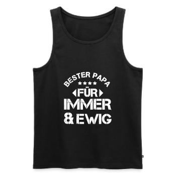 Bester Papa - Männer Premium Bio Tank Top - Schwarz - Vorne - Michal (187cm)