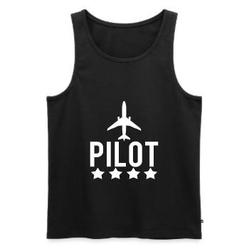 Pilot - Men's Premium Organic Tank Top - black - Front - AI Model Male 178 light (178cm)