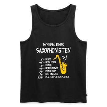 Saxophon Dynamik eines Saxophonisten Blasmusik - Männer Premium Bio Tank Top - Schwarz - Vorne - Michal (187cm)