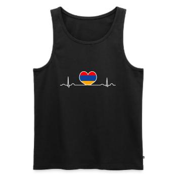 Arménie - Débardeur bio Premium Homme - noir - Devant - Michal (187cm)