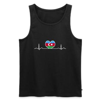 Azerbaijan - Men's Premium Organic Tank Top - black - Front - AI Model Male 178 light (178cm)