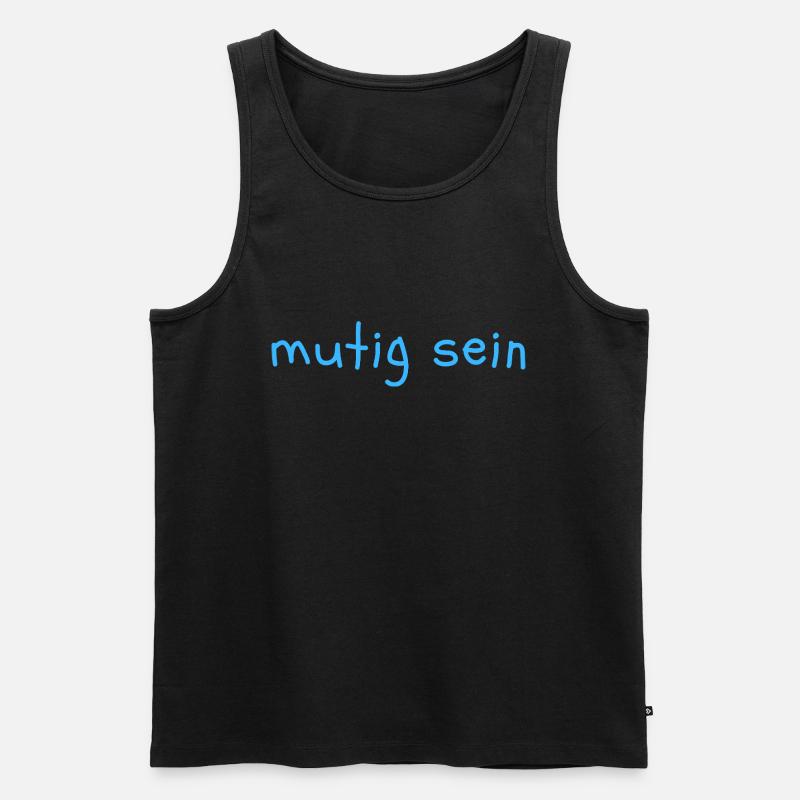 mutig sein - Männer Premium Bio Tank Top - Schwarz