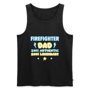 Fire Brigade Dad – Father's Day Gift, Legendary - Men's Premium Organic Tank Top - black - Front - AI Model Male 178 light (178cm)