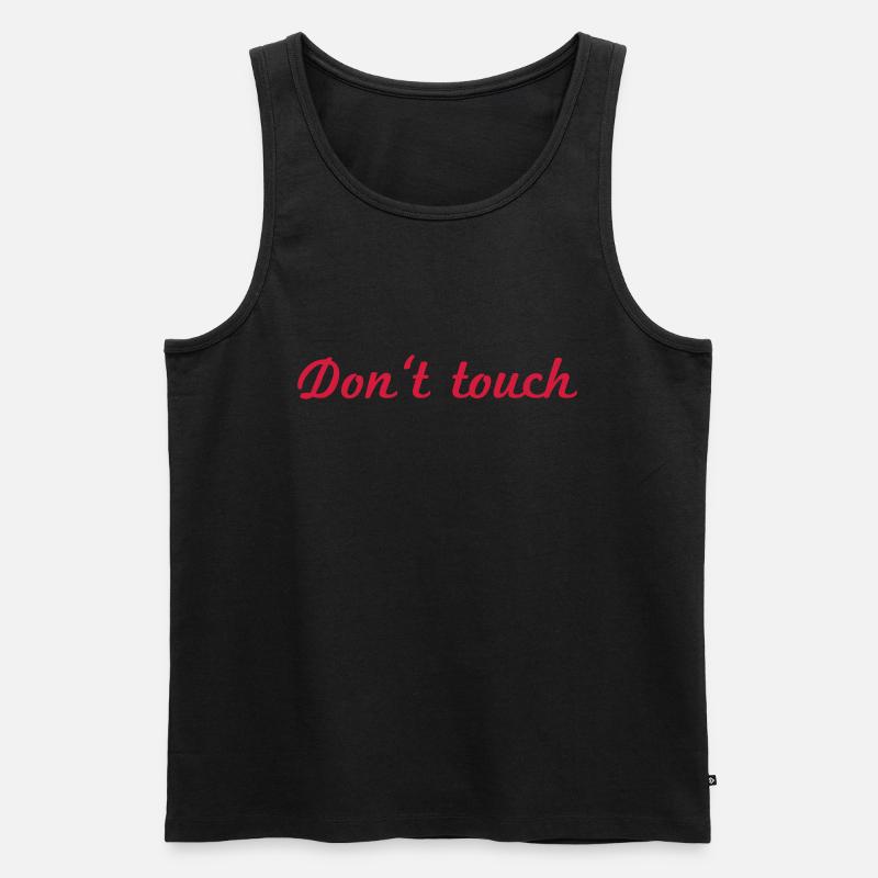Do not touch red - Männer Premium Bio Tank Top - Schwarz