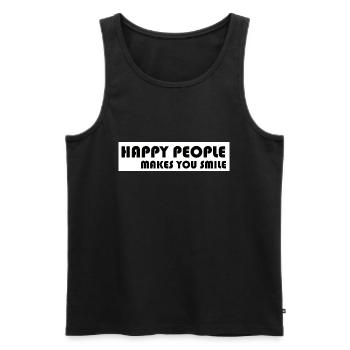 HAPPINESS - Débardeur bio Premium Homme - noir - Devant - Michal (187cm)