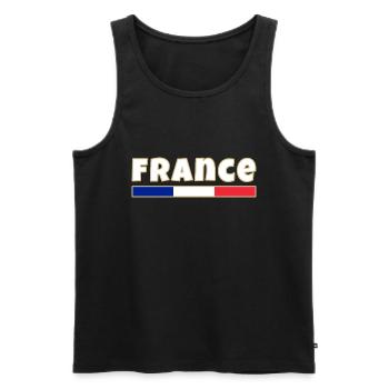France, French flag - Men's Premium Organic Tank Top - black - Front - AI Model Male 178 light (178cm)