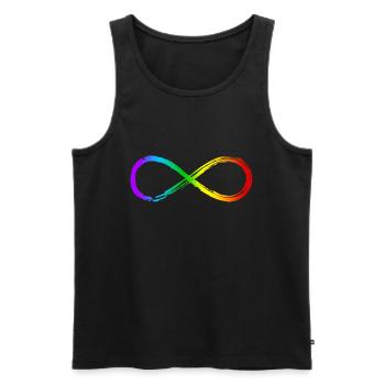 Infinity 8 LGBT Arc-en-ciel Gay Pride Amour Éternel - Débardeur bio Premium Homme - noir - Devant - Michal (187cm)