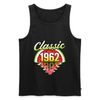 Pastèque Vintage 1962 60 Ans Anniversaire - Débardeur bio Premium Homme - noir - Devant - Michal (187cm)