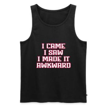 I Came I Saw I Made It Awkward Funny Saying - Men's Premium Organic Tank Top - black - Front - AI Model Male 178 light (178cm)