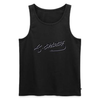 Mustafa Kemal Atatürk imza - Männer Premium Bio Tank Top - Schwarz - Vorne - AI Model Male 178 light (178cm)