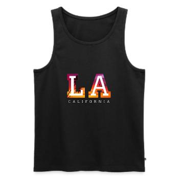 Los Angeles - Männer Premium Bio Tank Top - Schwarz - Vorne - AI Model Male 178 light (178cm)