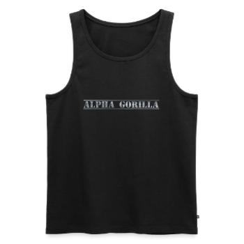 Alpha Gorilla Gym Workout Muscle Training Fitness - Men's Premium Organic Tank Top - black - Front - AI Model Male 178 light (178cm)