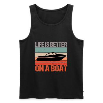 Boat bateau bateau de bateau de boating cadeau T-shirt - Débardeur bio Premium Homme - noir - Devant - Michal (187cm)