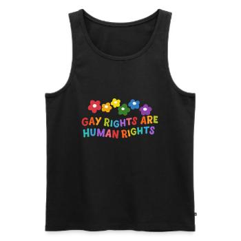 Les droits des homosexuels sont des droits humains - Débardeur bio Premium Homme - noir - Devant - AI Model Male 178 light (178cm)