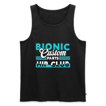 Bionic Custom Parts Club Hip Prosthesis Surgery - Men's Premium Organic Tank Top - black - Front - AI Model Male 178 light (178cm)