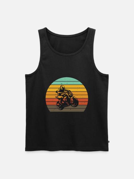 Motorcycling at sunset - Men's Premium Organic Tank Top - black