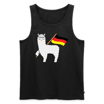 Coupe du monde Alpaca Allemagne - Débardeur bio Premium Homme - noir - Devant - AI Model Male 178 light (178cm)