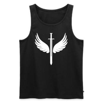Sword with wings - Men's Premium Organic Tank Top - black - Front - AI Model Male 178 light (178cm)