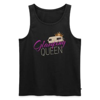 Glamping Queen Camping avec caravane vintage - Débardeur bio Premium Homme - noir - Devant - Michal (187cm)
