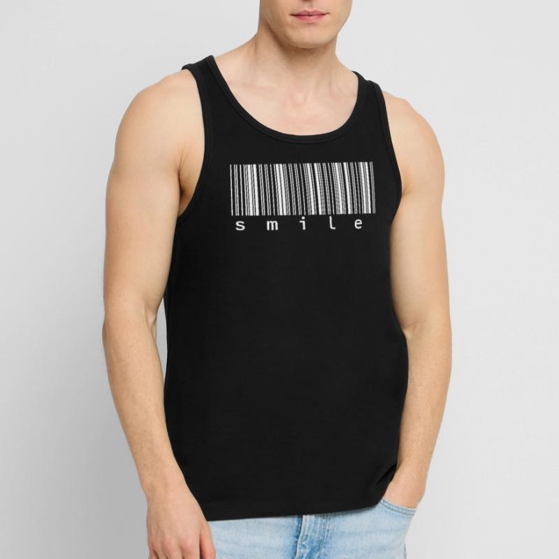 Barcode Strichcode Smile Lachen Männer Premium Bio Tank Top