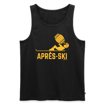 Après-Ski (Apres Ski Biertrinker Bierfass / Gold) - Männer Premium Bio Tank Top - Schwarz - Vorne - Michal (187cm)