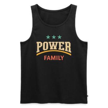 Famille Power (Famille / Père / Mère / 4C) - Débardeur bio Premium Homme - noir - Devant - AI Model Male 178 light (178cm)