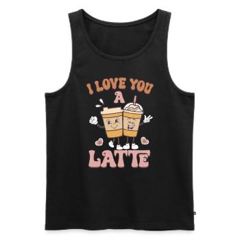 I love you retro Valentines - Men's Premium Organic Tank Top - black - Front - Michal (187cm)