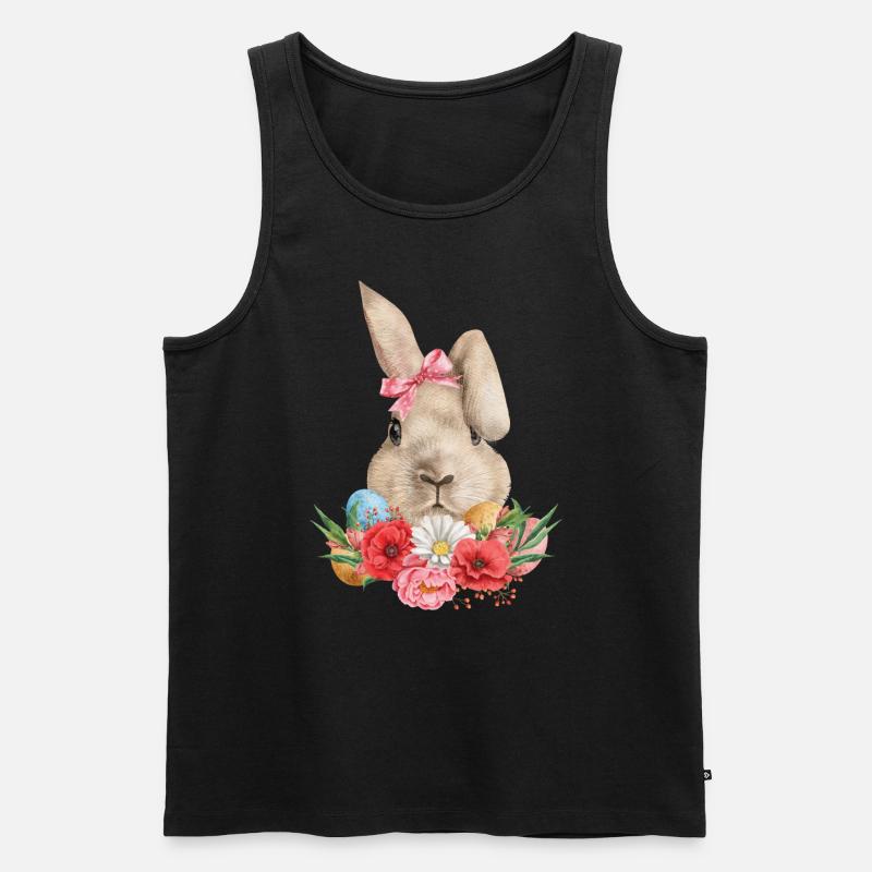 Osterhasenblumen Und -eier - Männer Premium Bio Tank Top - Schwarz