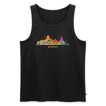 Dresdener Zwinger Skyline Bunt Stadtbild Dresden - Männer Premium Bio Tank Top - Schwarz - Vorne - AI Model Male 178 light (178cm)