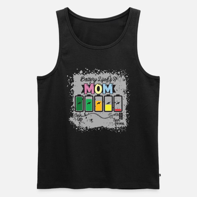 Batterielebensdauer Einer Mutter - Männer Premium Bio Tank Top - Schwarz