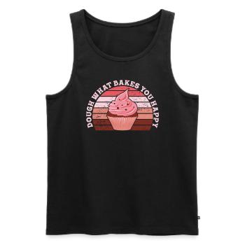 Dough What Bakes You Happy Bäckerei - Männer Premium Bio Tank Top - Schwarz - Vorne - Michal (187cm)