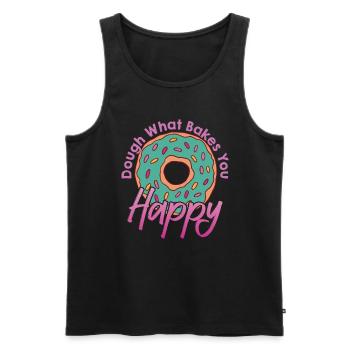 Dough What Bakes You Happy Bäckerei - Männer Premium Bio Tank Top - Schwarz - Vorne - Michal (187cm)