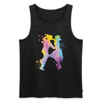 Danse Swing 60s Boogie Woogie - Débardeur bio Premium Homme - noir - Devant - AI Model Male 178 light (178cm)