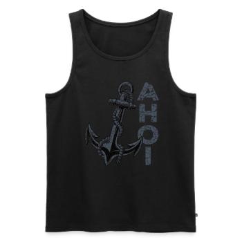 Ahoi Anker Heimat Ostfriesland Ostfriese - Männer Premium Bio Tank Top - Schwarz - Vorne - AI Model Male 178 light (178cm)