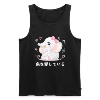 Ich Liebe Elefanten Liebe Mama Elefant - Männer Premium Bio Tank Top - Schwarz - Vorne - Michal (187cm)