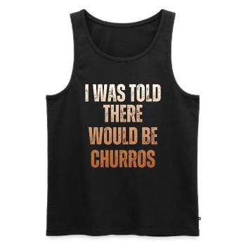 On m’a dit qu’il y aurait des churros - Débardeur bio Premium Homme - noir - Devant - Michal (187cm)