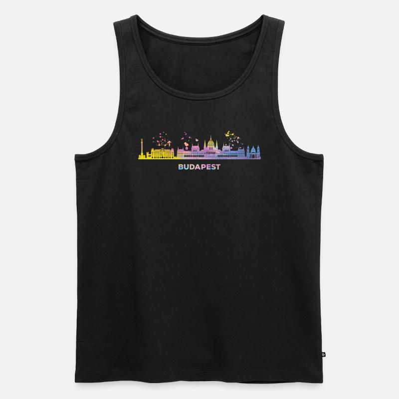 Budapester Skyline Budapest - Männer Premium Bio Tank Top - Schwarz